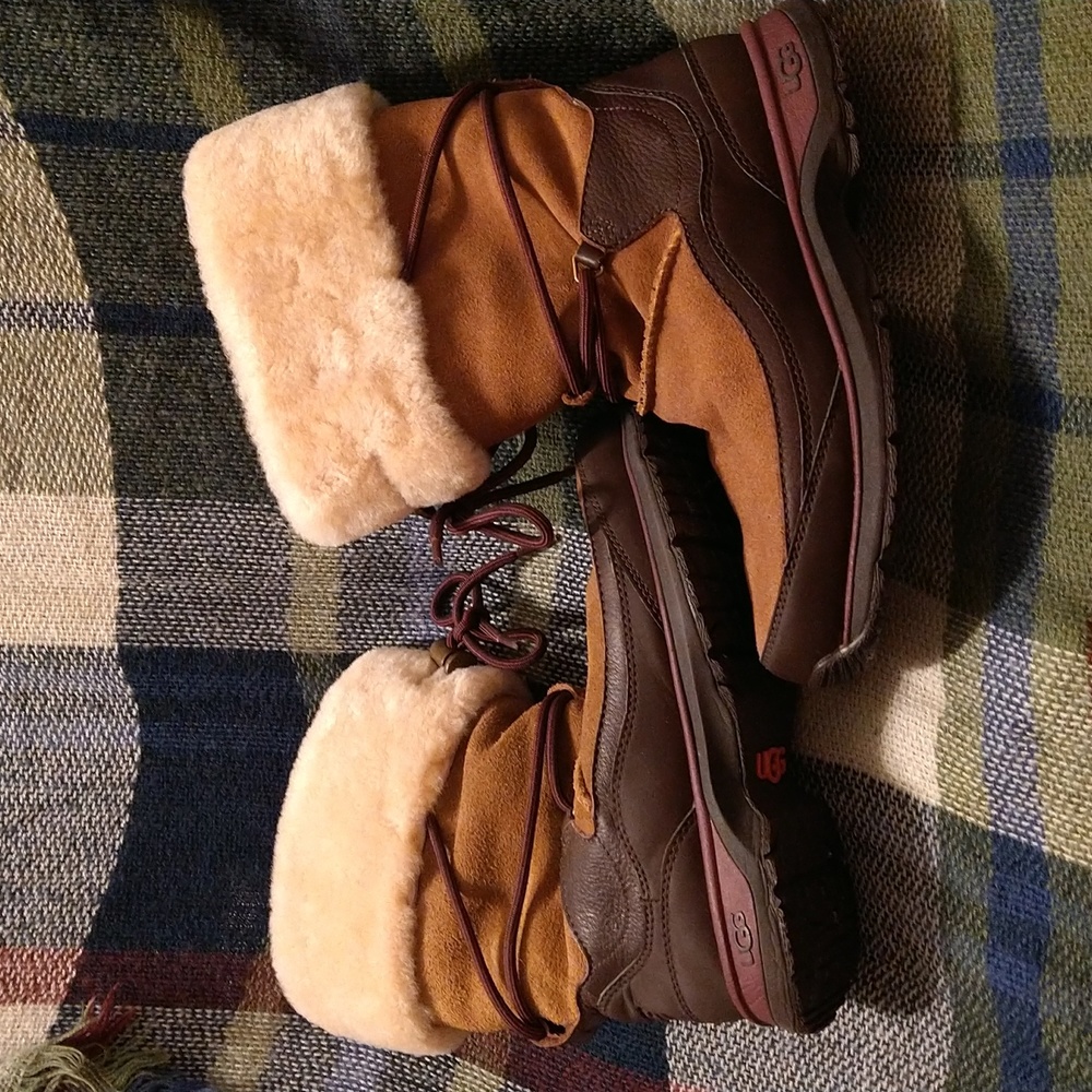 UGG Classic Chestnut Leather Sheepskin Waterproof Rain Snow Thinsulate Boots